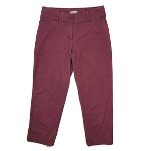 Ann Taylor Loft Pants Womens Size 2‎ Outlet Purple Curvy Crop Casual Everyday